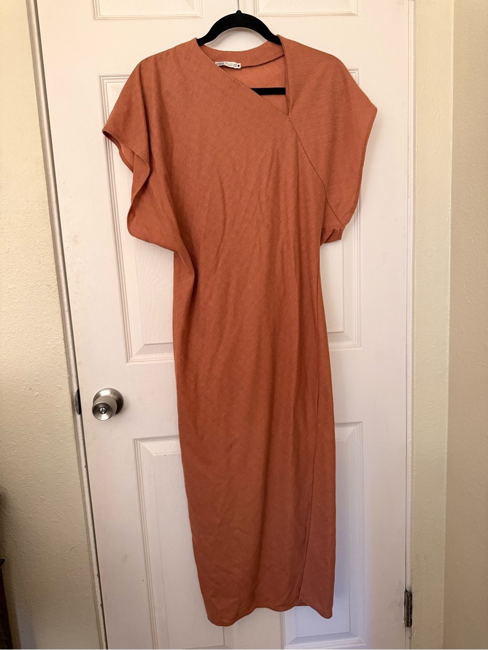 Zara Rust-Tone Maxi Dress with Dolman Sleeves